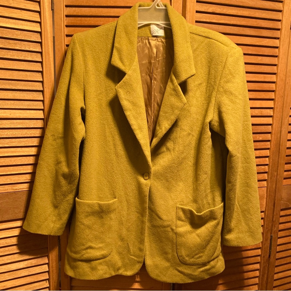 Fashion Options Celery Green Wool Blazer